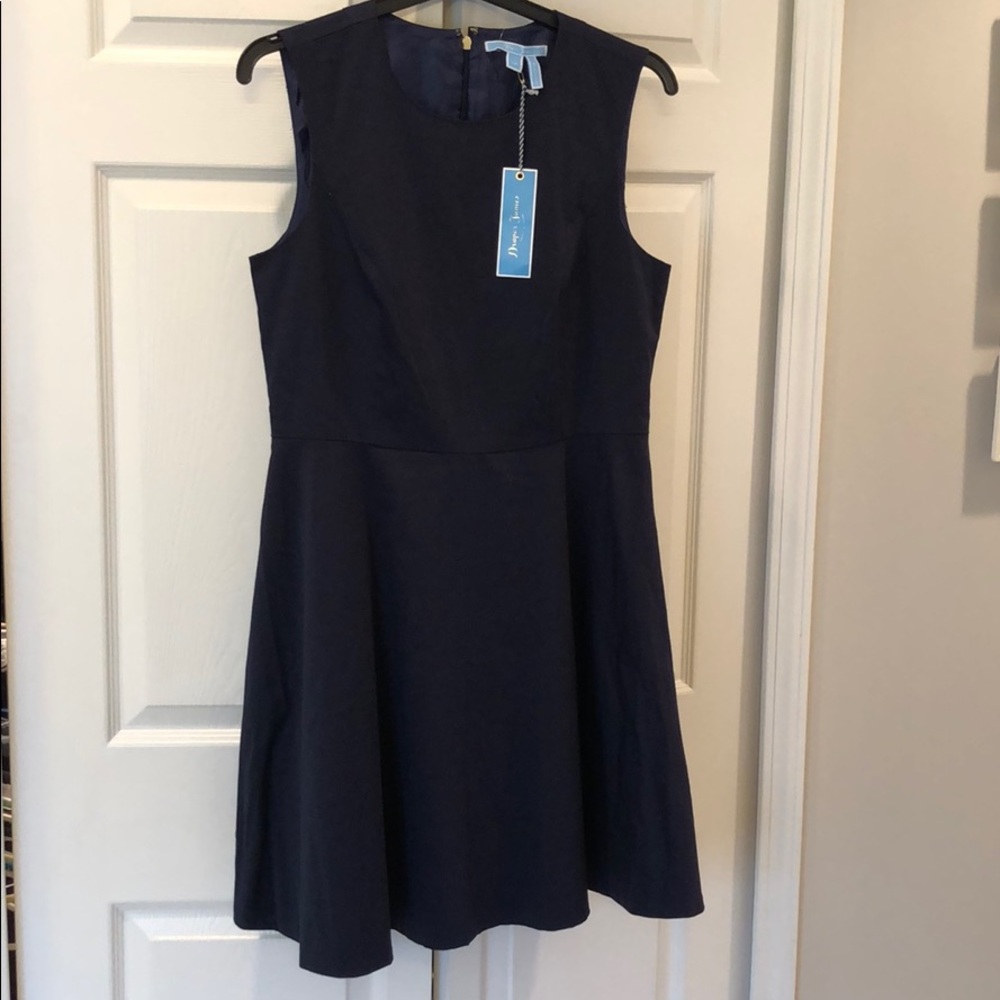 Draper James Navy Fit and Flare Dress 12 NWT
